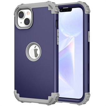 For iPhone 13 6.1 inch 3-in-1 Anti-scratch Mobile Phone Back Case Thicken Corners Silicone + PC Hybrid Cover