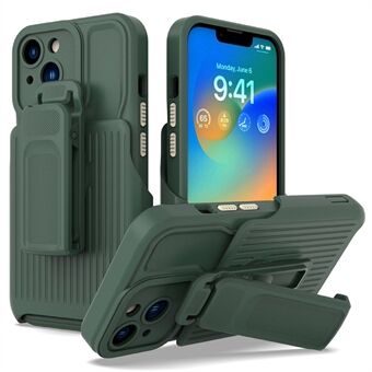 Explorer Series for iPhone 13 Back Clip Kickstand Design PC + TPU Phone Protective Case Drop-proof Cover