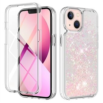 YB Quicksand Series-9 for iPhone 13 6.1 inch Quicksand Shiny Sequins Full Protection TPU Phone Cover with PET Screen Protector