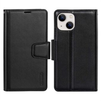 HANMAN Mill Series for iPhone 13 6.1 inch Full Protection Phone Case PU Leather TPU Folio Flip Cover with Stand Wallet