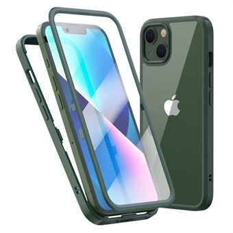 WINTORY For iPhone 13 6.1 inch PC + TPU Anti-drop Case Full Coverage Phone Case with Tempered Glass Screen Protector