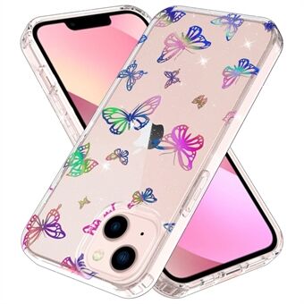 For iPhone 13 6.1 inch GW18 Drop-proof Thickened Phone Case Laser Pattern Anti-scratch Hard PC + Soft TPU Back Cover