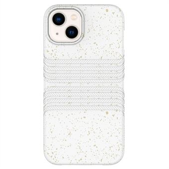 For iPhone 13 6.1 inch Drop-proof Cell Phone Case Wheat Straw+TPU Protective Back Cover Fully Biodegradable Zero Waste Phone Shell