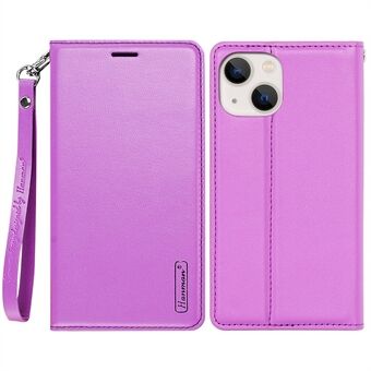 HANMAN Minor Series for iPhone 13 6.1 inch PU Leather Case Wallet Magnetic Closure Folio Flip Phone Stand Cover