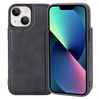 HANMAN Mika Series For iPhone 13 6.1 inch PU Leather Coated TPU Case Drop-proof Phone Cover with Magnetic Card Holder