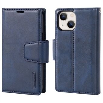 HANMAN Miro2 Series for iPhone 13 6.1 inch PU Leather Wallet Case 2-in-1 Detachable Magnetic Flip Stand Phone Cover