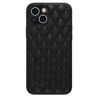 Protective Case for iPhone 13 6.1 inch, Rhombus Texture PU Leather+TPU Phone Cover Back Shell