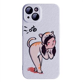 For iPhone 13 6.1 inch Cartoon Cat Girl / Dog Boy Pattern Printing Couple Phone Cover Anti-fall Hard PC Case