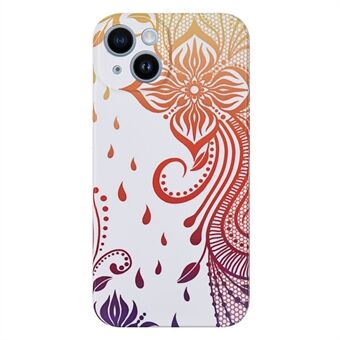 For iPhone 13 6.1 inch Paper-cut Flower Pattern Cell Phone Cover Hard PC Protective Back Case