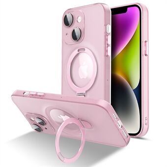 Magnetic Phone Case for iPhone 13 6.1 inch , PC+TPU Kickstand Matte Cover with Camera Lens Protector