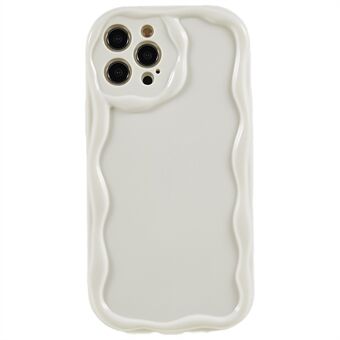 For iPhone 13 6.1 inch Wave Design Soft TPU Mobile Case Anti-drop Protective Cover - White