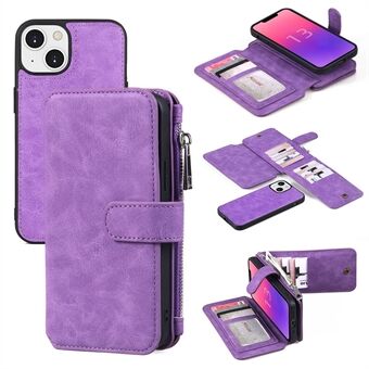 MEGSHI 007 Series for iPhone 13 Detachable 2-in-1 PU Leather Phone Case Stand Wallet Phone Cover