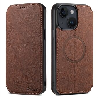 SUTENI J06 For iPhone 13 6.1 inch Wallet Phone Case Stand Leather Phone Cover Compatible with MagSafe