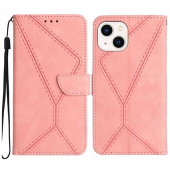 HT05 For iPhone 13 6.1 inch Skin-touch Fully Wrapped Phone Case Magnetic Clasp PU Leather Wallet Cover