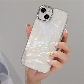 For iPhone 13 Phone Case Electroplating Fancy Colorful Shell Texture Acrylic+TPU Phone Cover