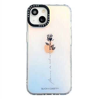 For iPhone 13 6.1 inch TPU+PC Back Cover Rose Flower Pattern Double Sided Laminating Phone Case