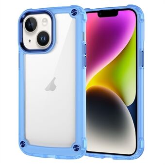 For iPhone 13 6.1 inch Skin-touch Anti-scratch Case PC+TPU Clear Phone Cover with Alloy Lens Frame