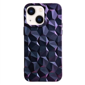 For iPhone 13 6.1 inch Anti-scratch Cover Electroplating Honeycomb Prism Pattern Soft TPU Phone Case