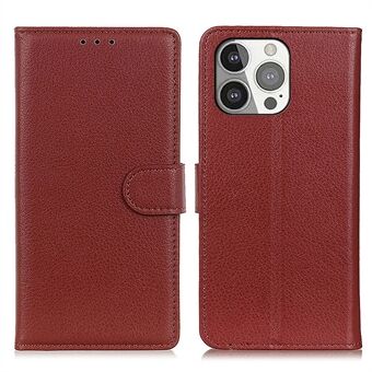 All-round Protection Classic Litchi Texture Leather Wallet Design Stand Case for iPhone 13 Pro 6.1 inch