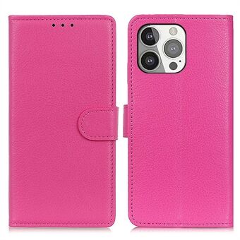 All-round Protection Classic Litchi Texture Leather Wallet Design Stand Case for iPhone 13 Pro 6.1 inch