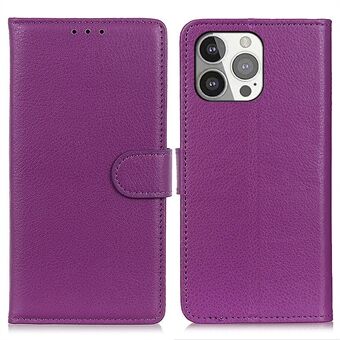 All-round Protection Classic Litchi Texture Leather Wallet Design Stand Case for iPhone 13 Pro 6.1 inch