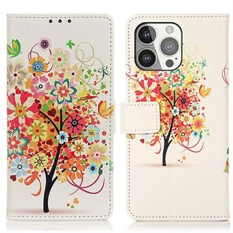 Pattern Printing Design PU Leather Magnetic Flip Cover Wallet Purse Case for iPhone 13 Pro 6.1 inch