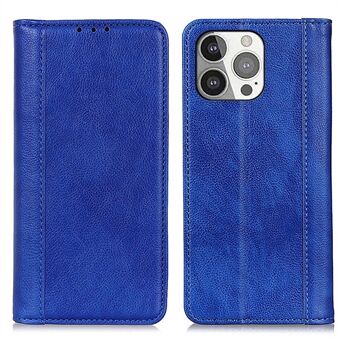 Litchi Texture Split Leather Strong Magnet Absorption Wallet Stand Case Cover for iPhone 13 Pro 6.1-inch