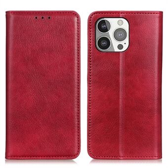 Litchi Texture Split Leather Auto-absorbed Stand Phone Cover Wallet Shell for iPhone 13 Pro 6.1 inch