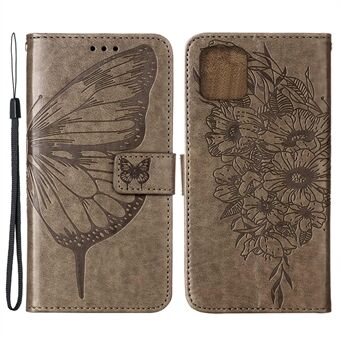 Full Protective Imprint Butterfly Flower Pattern Wallet Stand Leather Phone Case for iPhone 13 Pro 6.1 inch