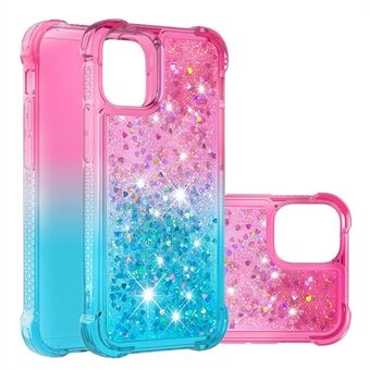 Gradient Quicksand Glitter Flowing Liquid Floating Bling Cute TPU Case for iPhone 13 Pro 6.1 inch