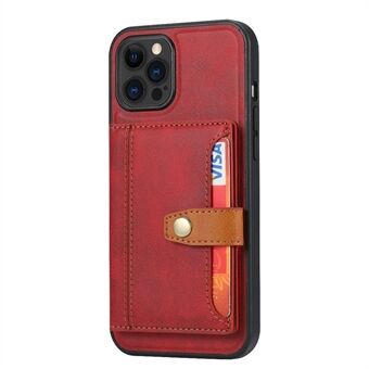 Multiple Card Slots Kickstand Design PU Leather Coated TPU Hybrid Phone Case for iPhone 13 Pro 6.1 inch