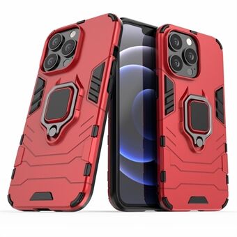 Ring Holder Kickstand Design 2-in-1 PC TPU Hybrid Case Drop-proof Cover for iPhone 13 Pro 6.1 inch