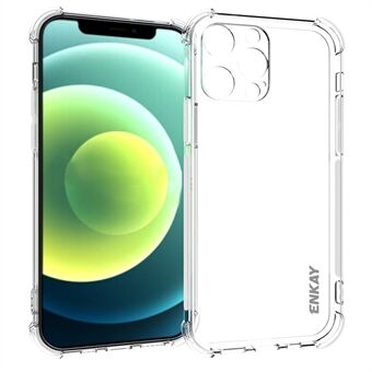 ENKAY High Transparency Soft Anti-Drop TPU Cover Case with Anti-slip Strip on the Side for iPhone 13 Pro 6.1 inch