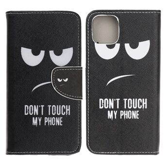 Pattern Printing Wallet Design Cross Texture Leather Shock-Absorbed Phone Stand Case for iPhone 13 Pro 6.1 inch