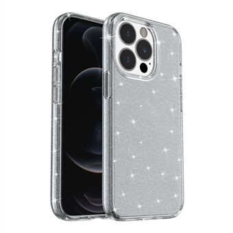 Crystal Clear Bling Sparkly Glitter Shiny Soft TPU + Hard PC Slim Fit Back Cover for iPhone 13 Pro 6.1 inch