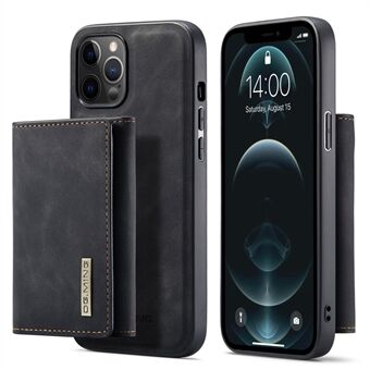 DG.MING M1 Series Wireless Charging Leather Coated TPU + PC Magnet Absorption Wallet Hybrid Cover Shell with Kickstand for iPhone 13 Pro 6.1 inch