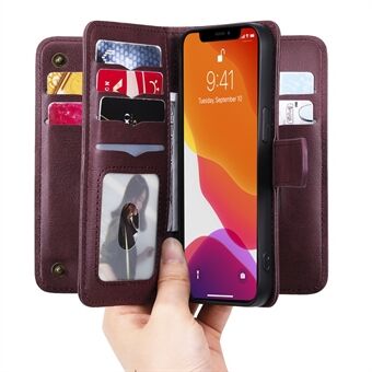 Large Capacity Phone Cover Stand Shell with Multiple Card Slots Wallet Design for iPhone 13 Pro 6.1 inch