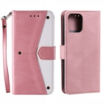 PU Leather Wallet Phone Case Rivet Decor Cover Stand Case Cover for iPhone 13 Pro 6.1 inch