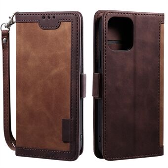 Retro Style Anti-drop Splicing Leather Wallet Phone Case for iPhone 13 Pro 6.1 inch