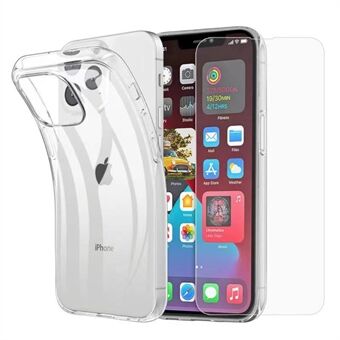 Clear TPU Case + Tempered Glass Screen Protector for iPhone 13 Pro 6.1 inch