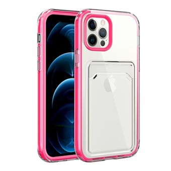 TPU + PC Clear Lightweight Shockproof Anti-Drop Bumper Protective Case with Card Holder for iPhone 13 Pro 6.1 inch