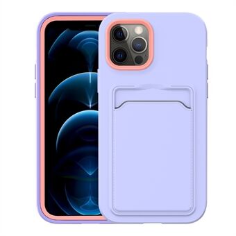 Skin-Touch Feeling Dual Color Hard PC Frame + Back Soft TPU Scratch-Resistant Phone Cover with Card Holder for iPhone 13 Pro 6.1 inch