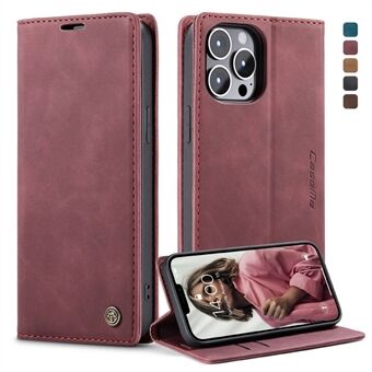 CASEME 013 Series Shockproof PU Leather Wallet Shell Case with Stand for iPhone 13 Pro 6.1 inch