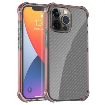 Carbon Fiber Texture Soft TPU Shockproof Bumper Hard Acrylic Back Protective Cover for iPhone 13 Pro 6.1 inch