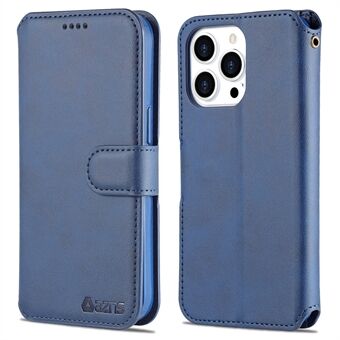 AZNS Wallet Design Magnetic Closure Anti-Fall Shockproof Leather Phone Cover Stand Case for iPhone 13 Pro 6.1 inch