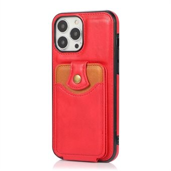 Classic Delicate Leather Vertical Flip Card Pocket Design Phone Case with Kickstand for iPhone 13 Pro 6.1 inch