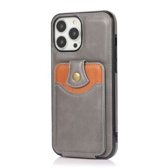 Classic Delicate Leather Vertical Flip Card Pocket Design Phone Case with Kickstand for iPhone 13 Pro 6.1 inch