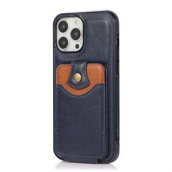 Classic Delicate Leather Vertical Flip Card Pocket Design Phone Case with Kickstand for iPhone 13 Pro 6.1 inch