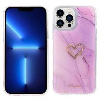 KINGXBAR Rhinestone Decoration Exquisite Epoxy Pattern TPU + PC Hybrid Phone Cover Case for iPhone 13 Pro 6.1 inch