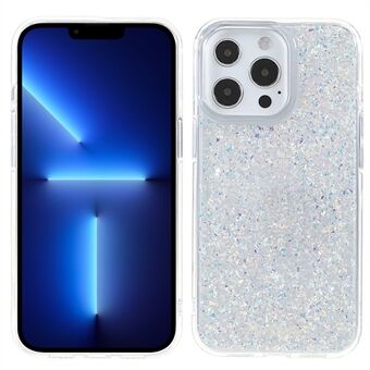 DFANS Epoxy Glittery Powder Phone Case TPU + PC Phone Protective Cover for iPhone 13 Pro